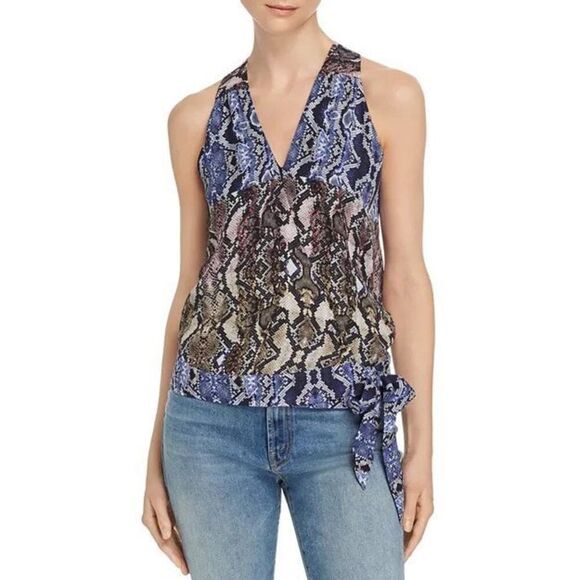 Parker Snake Print Kenna Sleeveless Wrap Front Top Multicolor Size Small - Picture 1 of 16